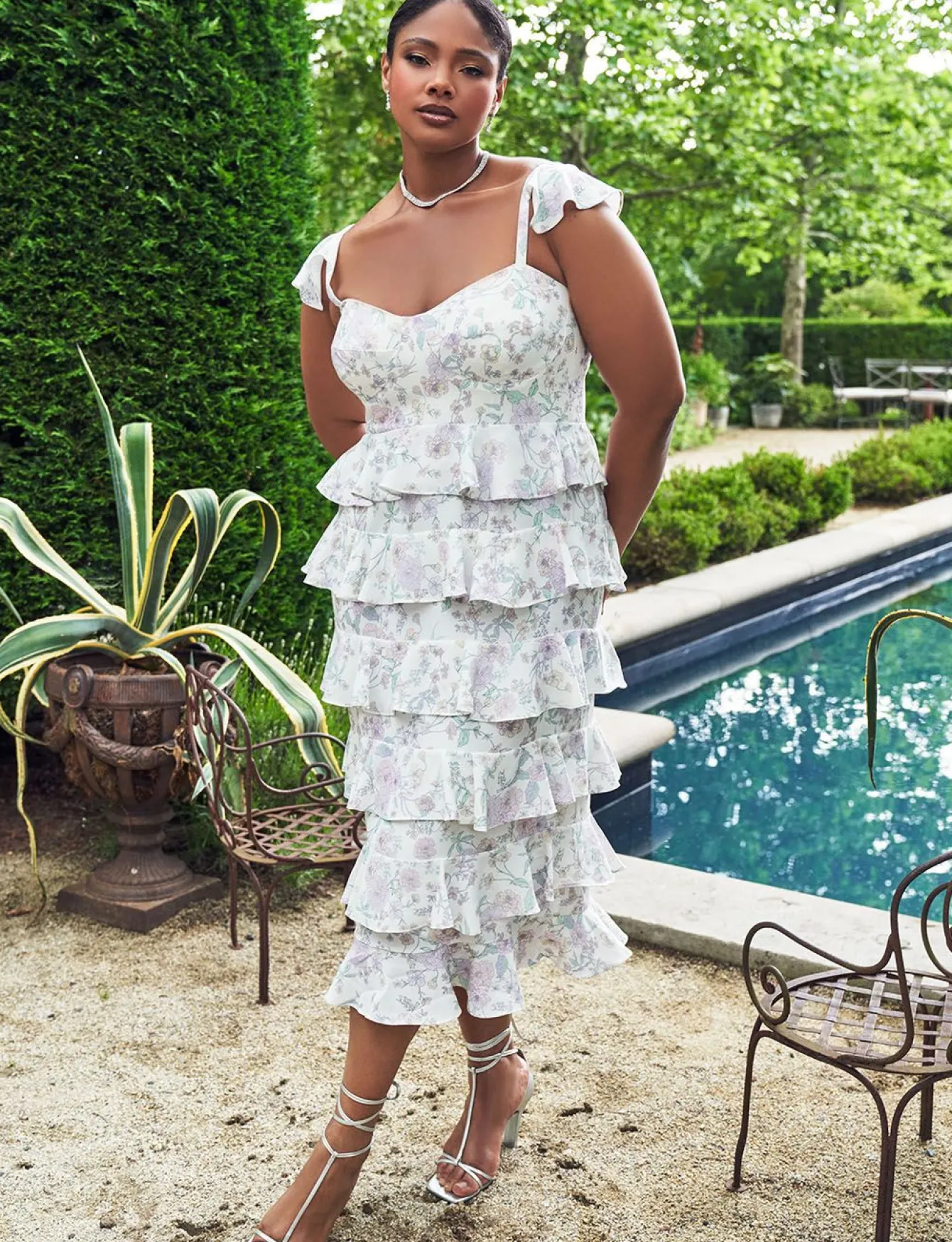 Bridal by ELOQUII Corseted Tiered Dress