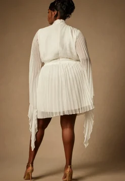 Bridal by ELOQUII Pleated Mini With Full Sleeve