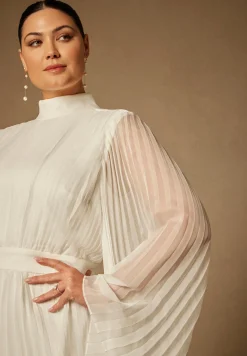 Bridal by ELOQUII Pleated Mini With Full Sleeve