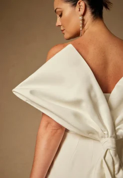 Bridal by ELOQUII Strapless Mini Dress With Draped Train