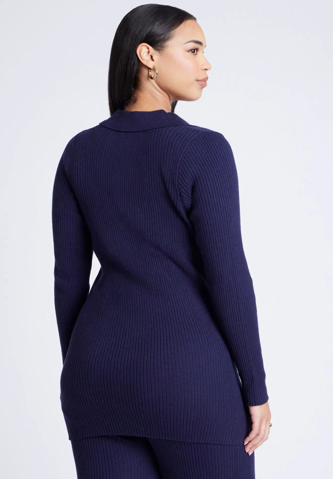 Button Front Long Ribbed Cardigan