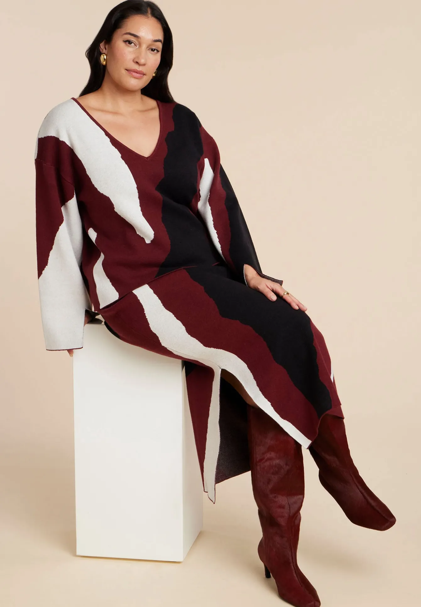 Calf Hair Kitten Heel Boot
