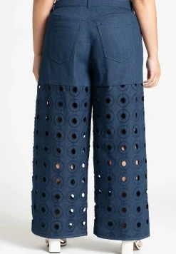 Circular Cutout Denim Pant