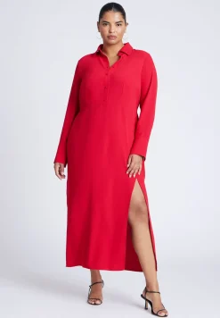 Collared Maxi Shirt Dress