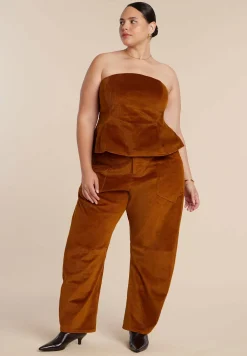 Corduroy Barrel Leg Pants