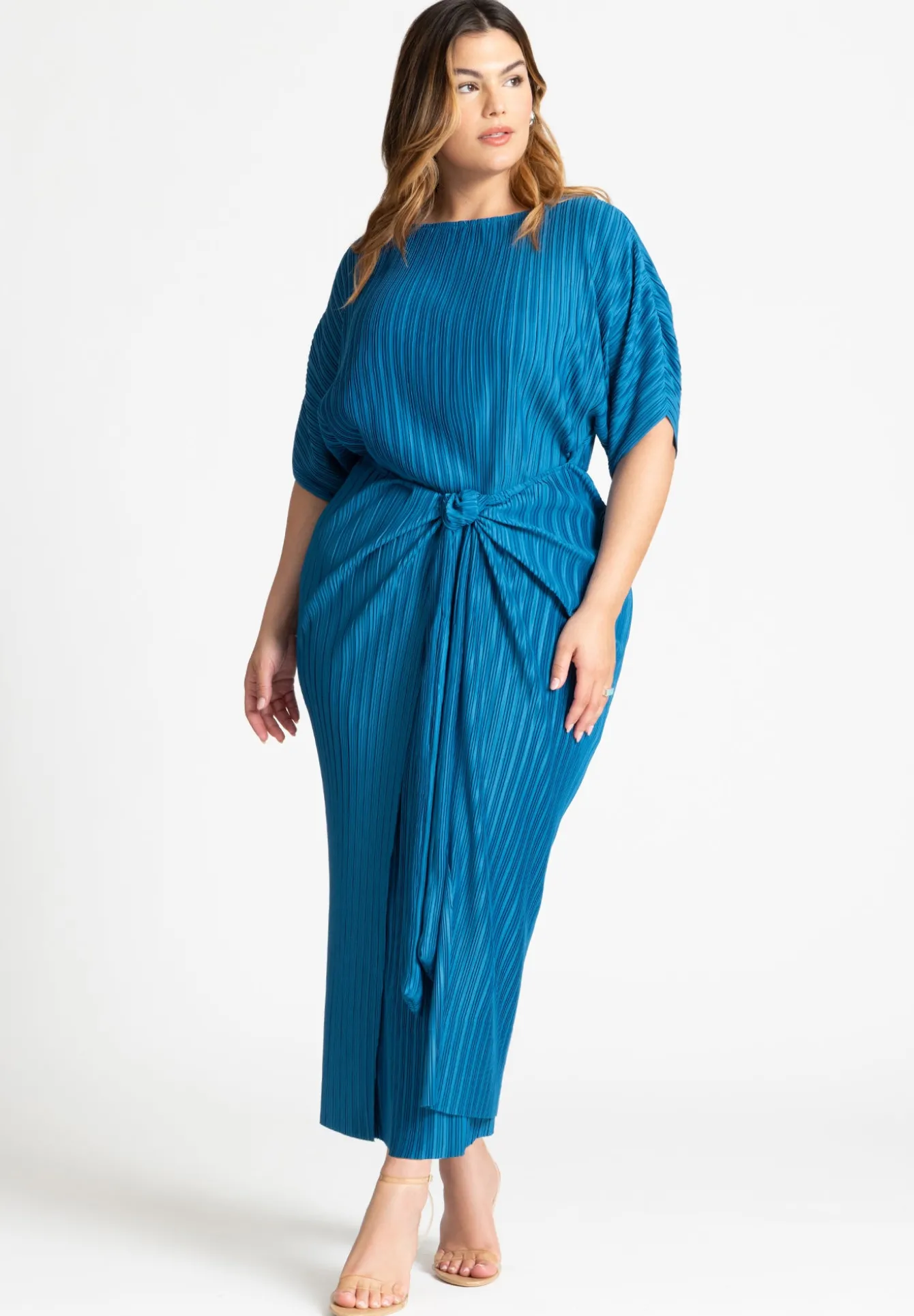 Draped Plisse Dress