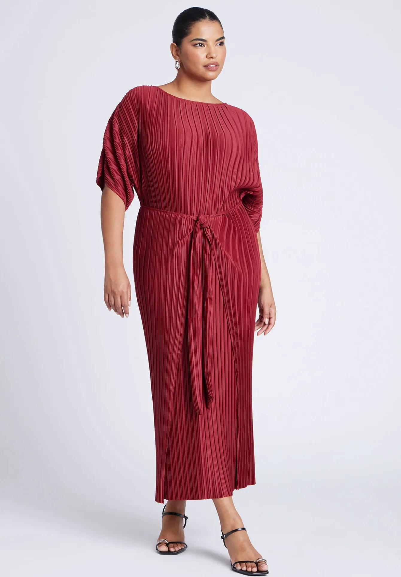 Draped Plisse Dress
