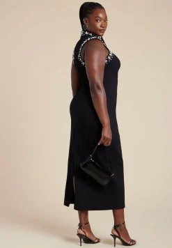 Embellished Sleeveless Knit Dress