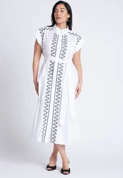 Embroidered Midi Dress
