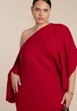 Exaggerated Sleeve Draped Maxi Dress
