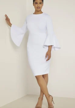 Flare Sleeve Scuba Dress