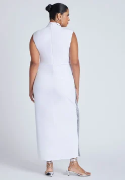 Funnel Neck Knit Dress With Sequin