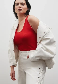 Grommet Detail Denim Jacket