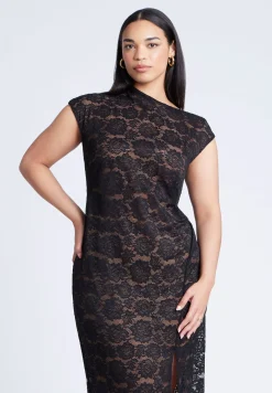 Lace Fitted Midi Dress
