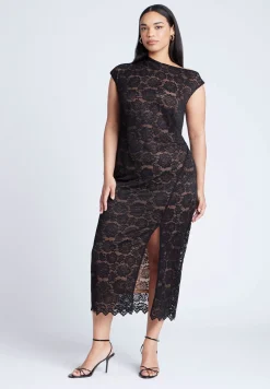 Lace Fitted Midi Dress