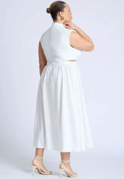 Linen High Neck Dress
