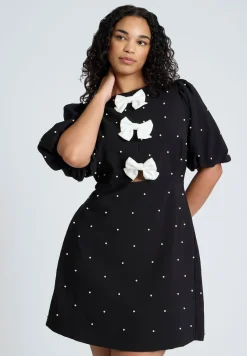 Pearl Mini Dress With Bows