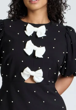 Pearl Mini Dress With Bows