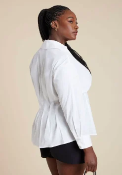 Pleated Poplin Blouse