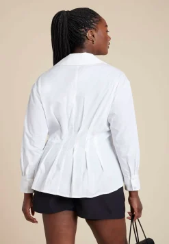 Pleated Poplin Blouse
