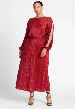 Plisse Open Sleeve Dress