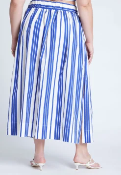 Poplin Maxi Skirt With Side Slits
