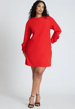 Rosette Sleeve Mini Dress