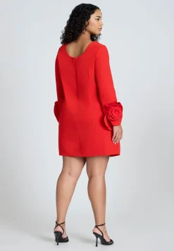 Rosette Sleeve Mini Dress