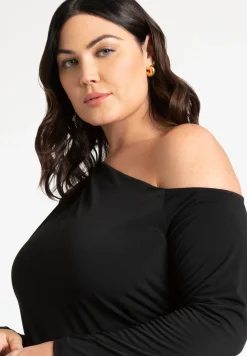 Ruched One Shoulder Tee With Thumbhole sleeve