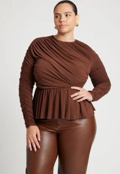 Shirred Peplum Top
