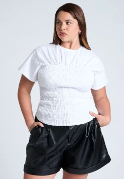 Short Sleeve Smocked Tee