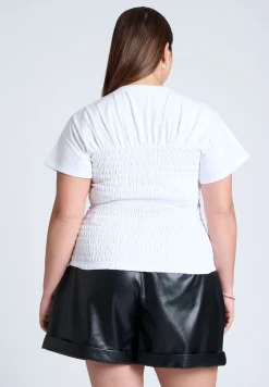 Short Sleeve Smocked Tee