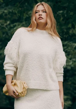 Shoulder Fringe Detail Sweater