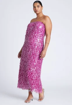 Strapless Paillette Dress