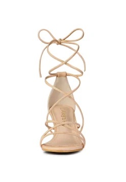 Strappy Kitten Heel Lace Up Sandals