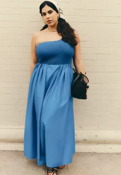 Sweater Bodice Poplin Dress