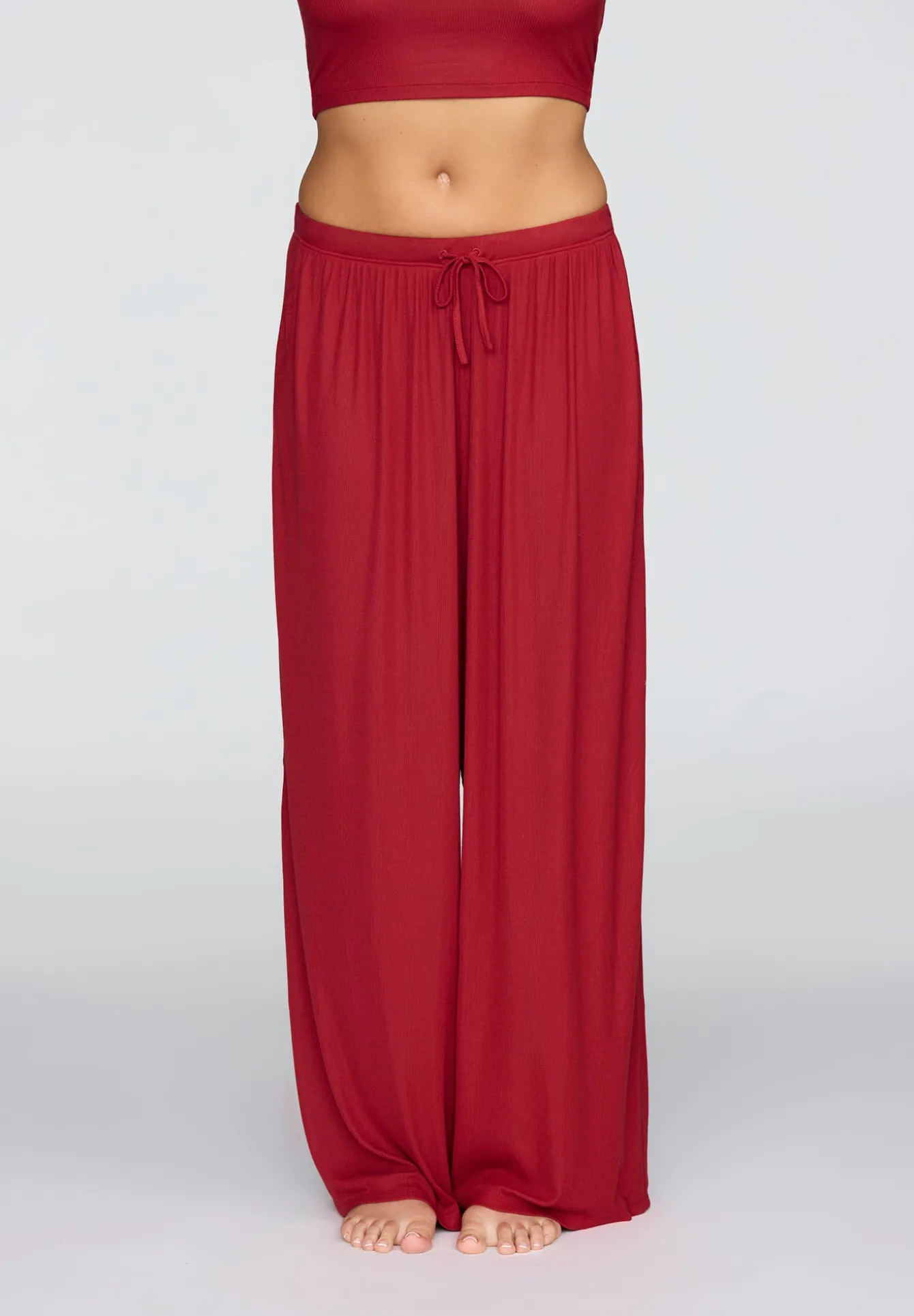 The Drawstring Pant - Modal Silk Rib