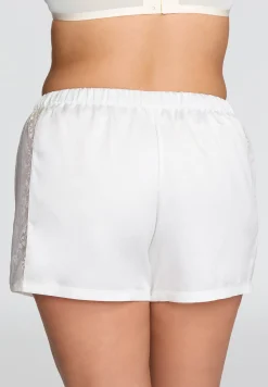 The Lace Panel Shorts - Recycled Satin