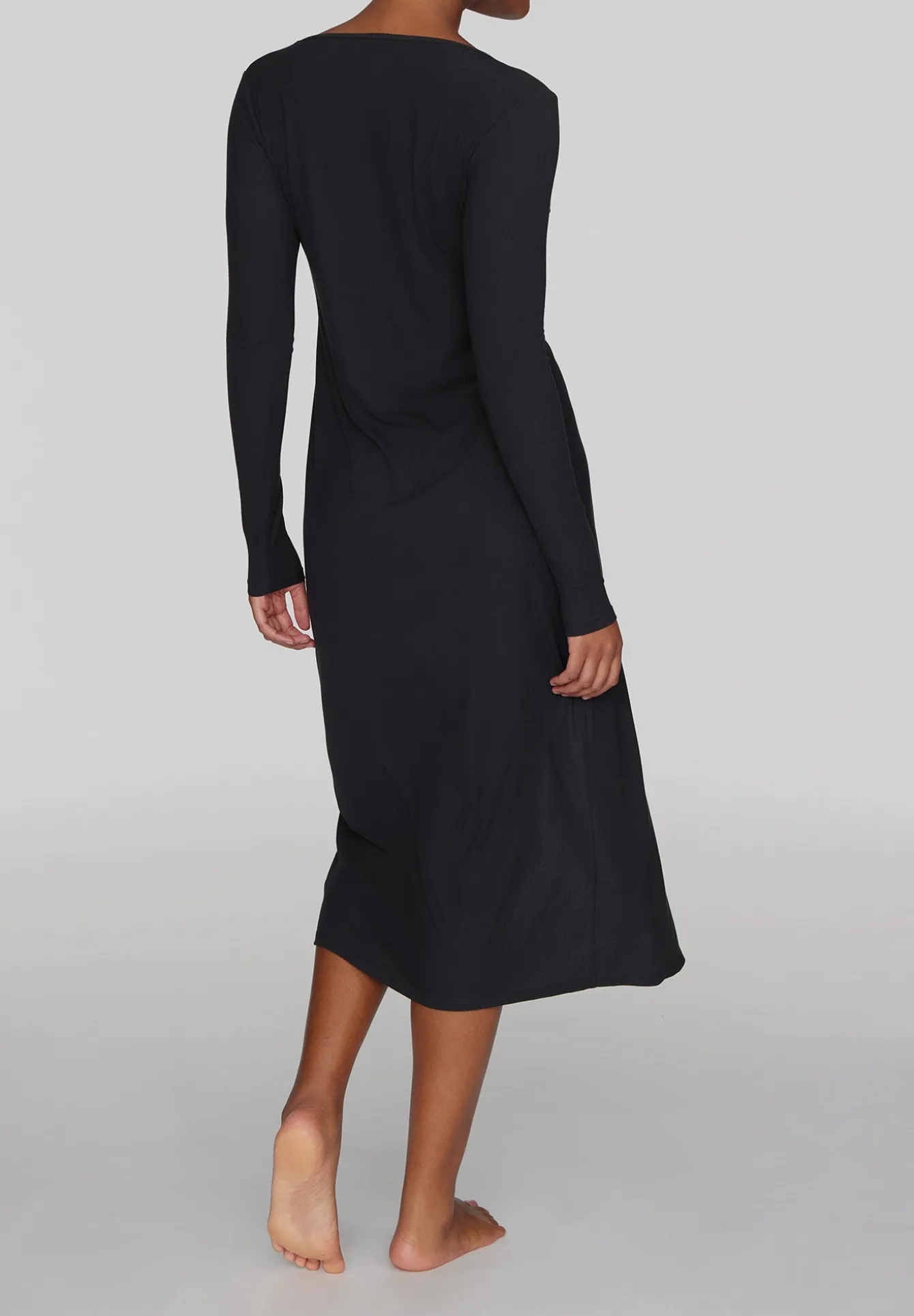 The Long Button Cardigan - Modal Silk Rib
