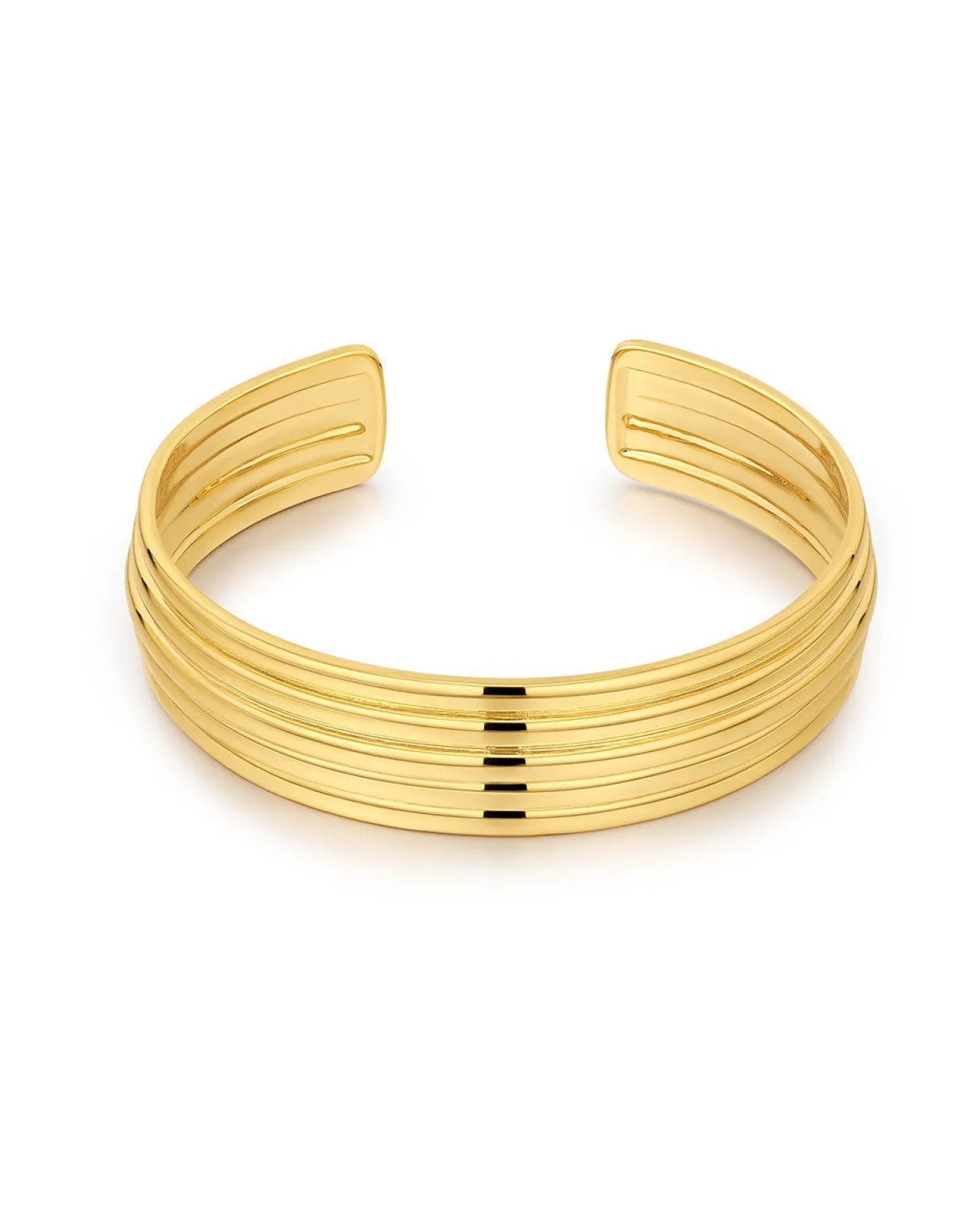 The Ridged Positano Cuff- Gold