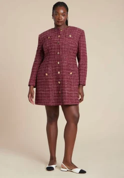 Tweed Long Sleeve Mini Dress