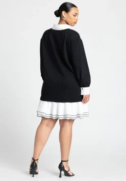 Twofer Mini Shirt Dress