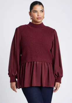 Twofer Sweater With Chiffon
