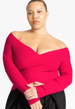 Wrap Front Cropped Sweater