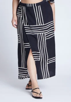 Wrapover Printed Skirt